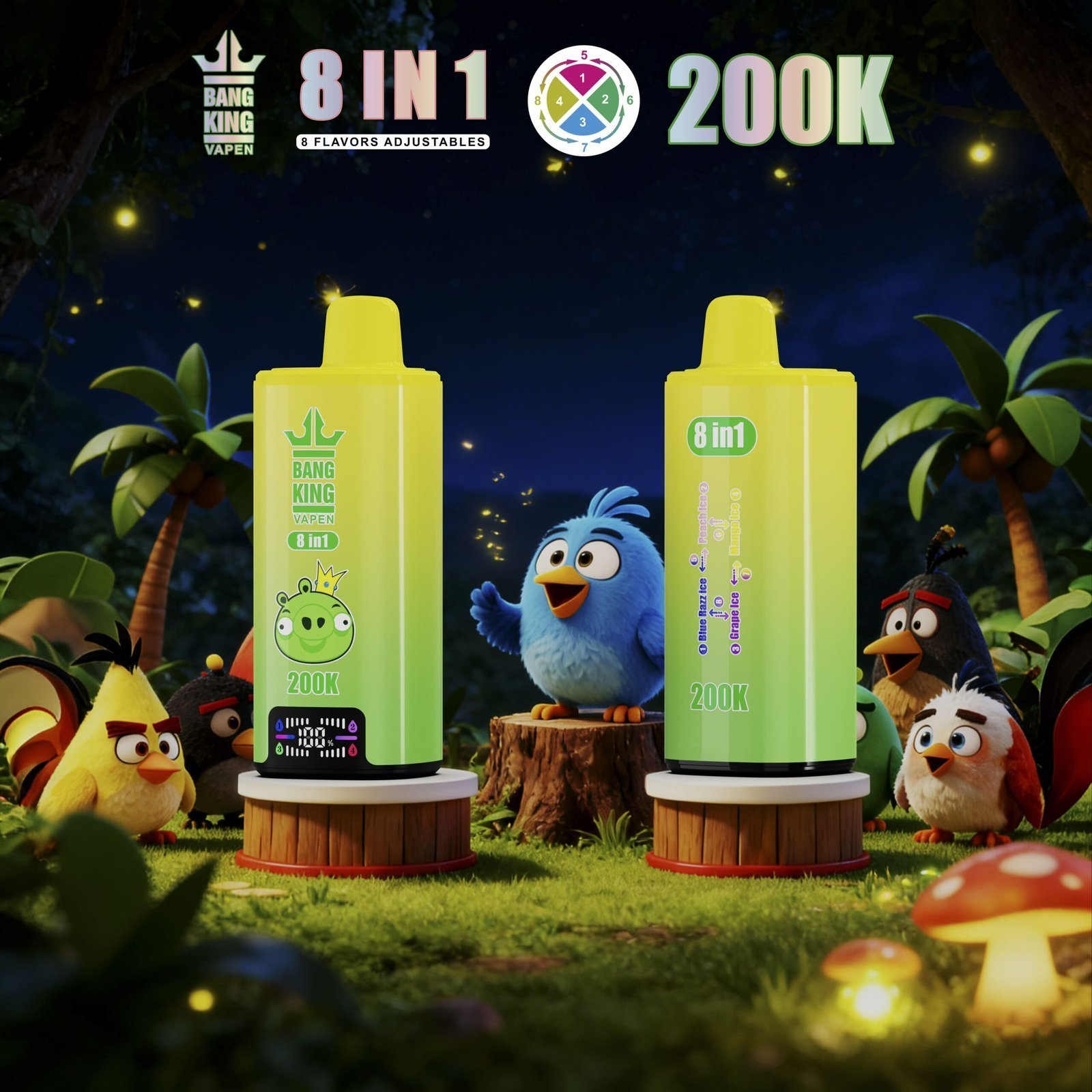 Bang King 200K 8in1 使い捨てVAPE｜200,000パフ・650mAh・Type-C・スマートLED - 画像 (15)