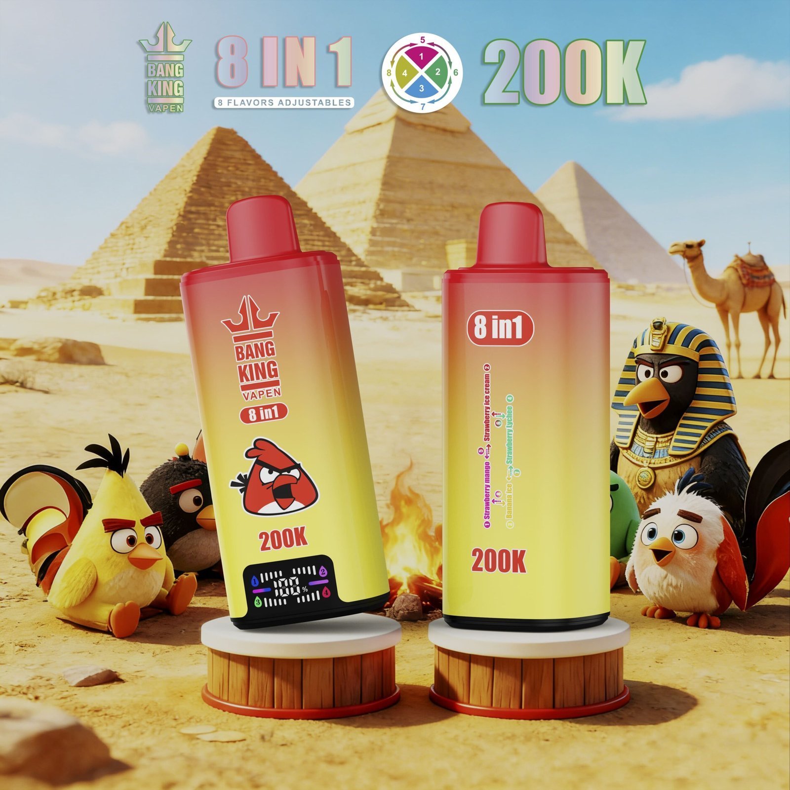 Bang King 200K 8in1 使い捨てVAPE｜200,000パフ・650mAh・Type-C・スマートLED - 画像 (13)