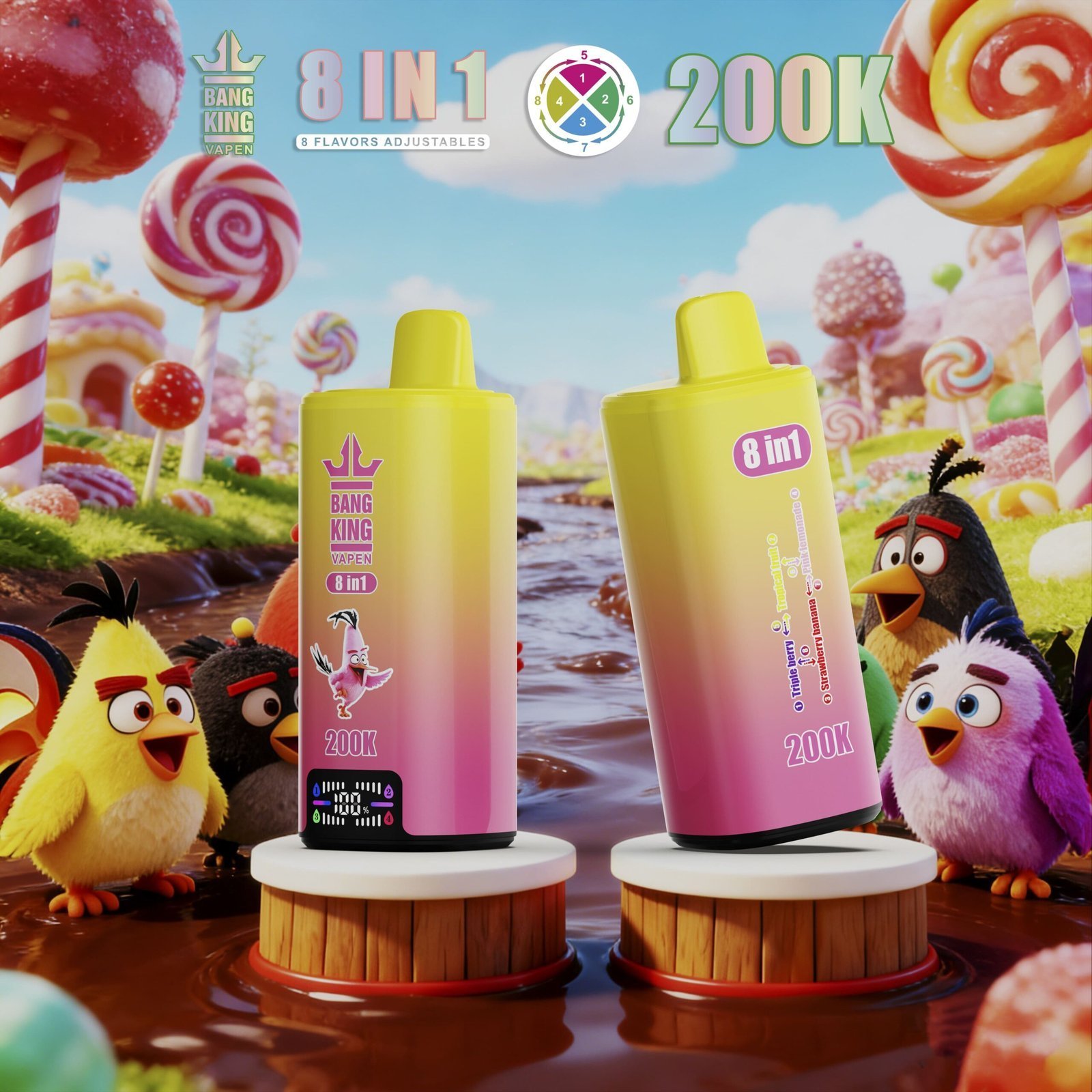 Bang King 200K 8in1 使い捨てVAPE｜200,000パフ・650mAh・Type-C・スマートLED - 画像 (9)
