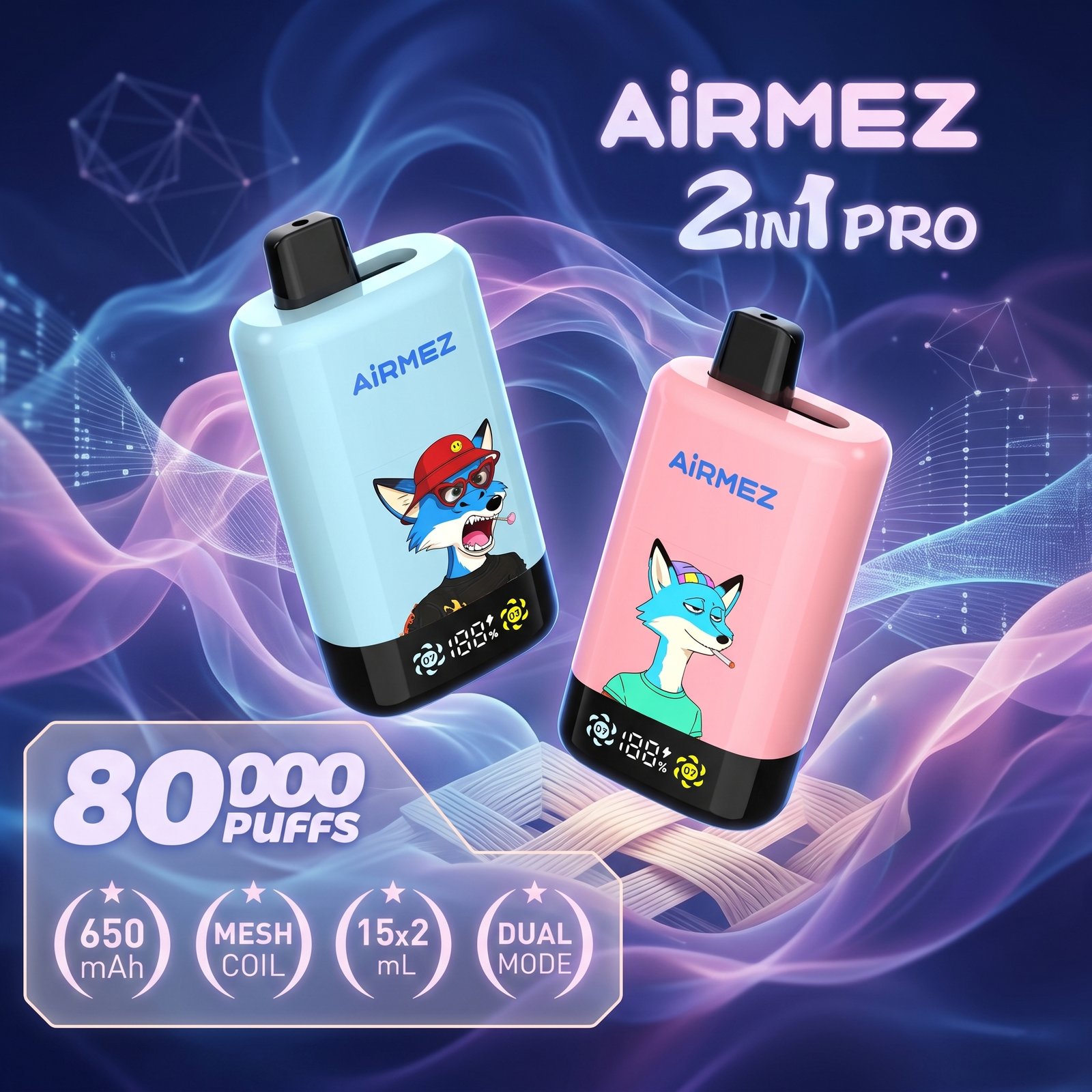 Airmez 80K 2in1|2フレーバー切替・650mAh・80,000パフ