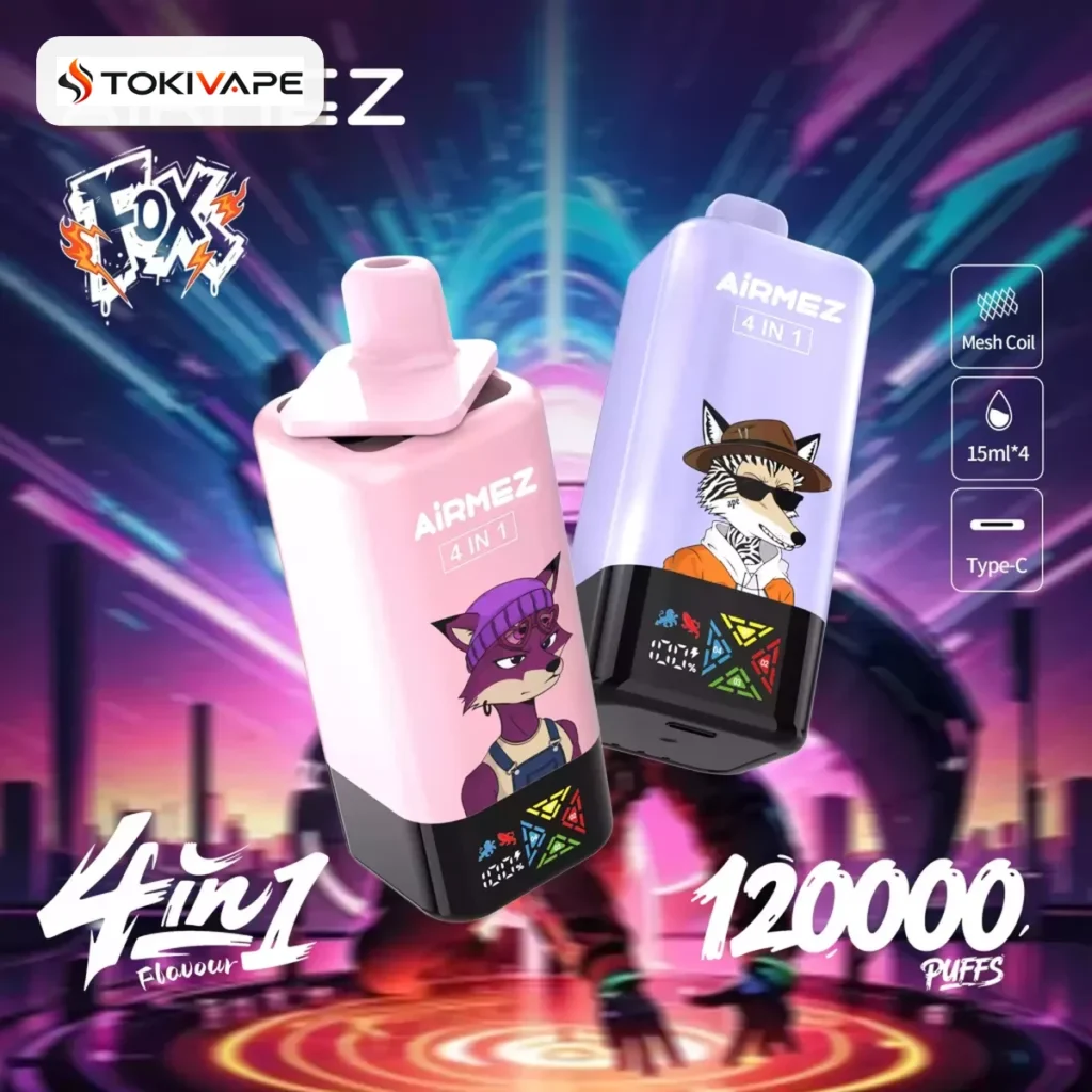 Airmez Fox 120000 Puffs｜60ml・4フレーバー切替の120Kモデル