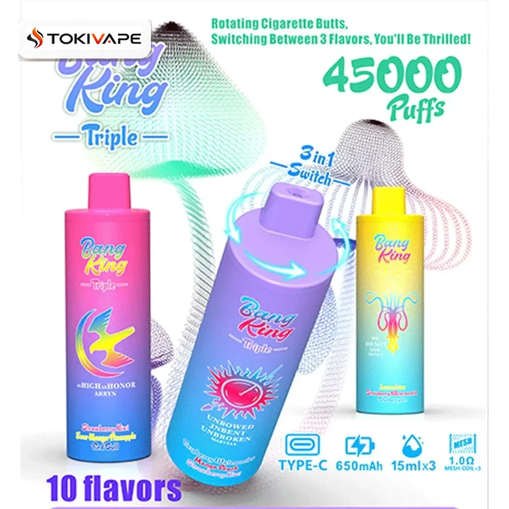 Bang King Triple 45000 Puffs｜3つの味を切り替える45K充電式VAPE