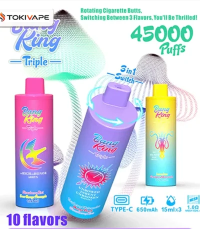 Bang King Triple 45000 Puffs｜3つの味を切り替える45K充電式VAPE