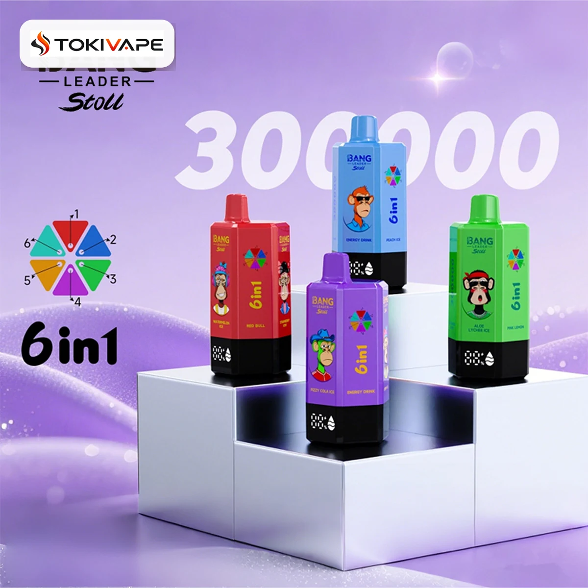 Bang Leader Stoll 300K 使い捨てVAPE|300,000パフ・650mAh・1.0Ωメッシュ・0%/2%/3%/5% Bang Leader Stoll 300K 使い捨てVAPE|300,000パフ・650mAh・1.0Ωメッシュ・0%/2%/3%/5%
