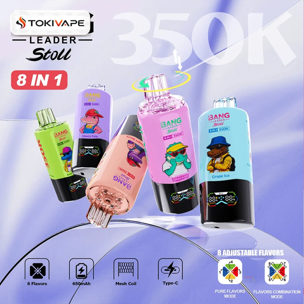 Bang Leader Stoll 350K 8in1 使い捨てVAPE｜350,000パフ・650mAh・Type-C・0%/2%/3%/5%