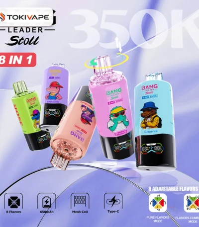 Bang Leader Stoll 350K 8in1 使い捨てVAPE｜350,000パフ・650mAh・Type-C・0%/2%/3%/5%