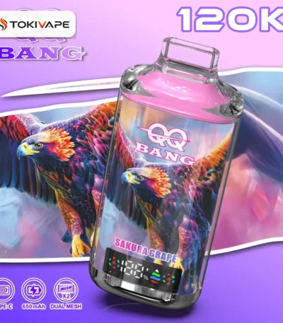 QQ Bang 120K 使い捨てVAPE｜120,000パフ・LED表示・0%/2%/3%/5%