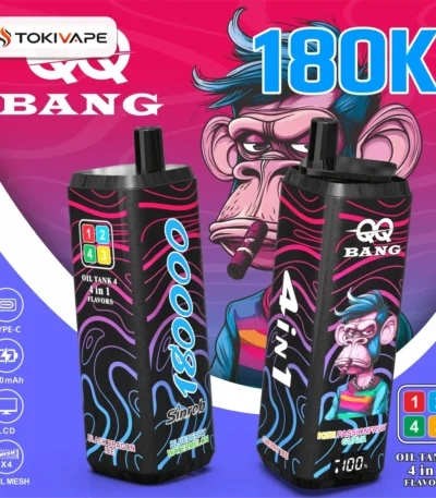 QQ Bang 180000 Puffs VAPE｜4in1・超大容量・Type-C・LCD表示
