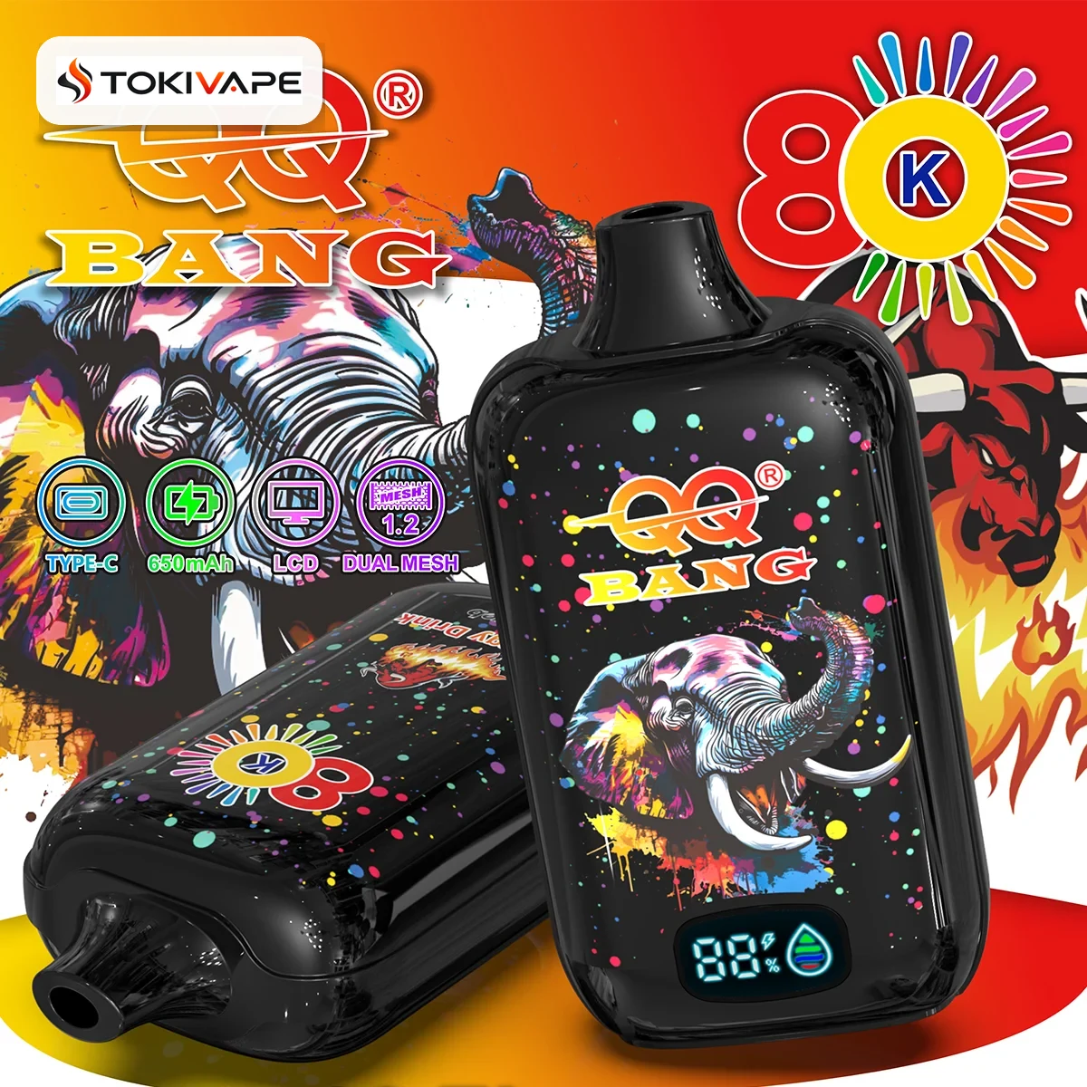 QQ Bang 80000 Puffs VAPE|LED残量表示・650mAh・80,000パフ QQ Bang 80000 Puffs VAPE|LED残量表示・650mAh・80,000パフ